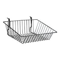 15" x 12" x 5" Black Multi-Purpose Slanted Basket for Slatwall Merchandisers