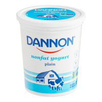 Dannon Non-Fat Plain Yogurt 32 oz. - 6/Case