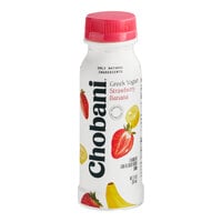 Chobani Low-Fat Strawberry Banana Greek Yogurt Drink 7 fl. oz. - 8/Case