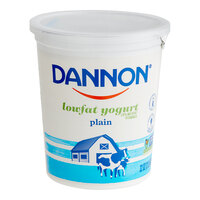 Dannon Low-Fat Plain Yogurt 32 oz. - 6/Case