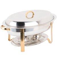 Choice Deluxe 6 Qt. Oval Gold Accent Chafer