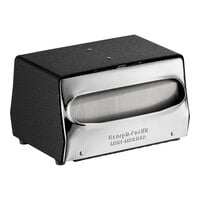 Dixie 105 Capacity Black Fullfold Two-Sided Tabletop Napkin Dispenser with Chrome Faceplate