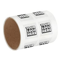 Carnival King 1 1/2" x 1 1/2" Customizable Square Vinyl Label Roll - 50/Pack