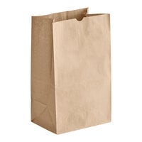 Choice 20 lb. Shorty Natural Kraft Paper Bag - 500/Case