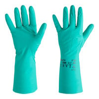 Ansell AlphaTec 37-300 12" Green 8 Mil Unsupported Reversed Lozenge Grip Nitrile Gloves