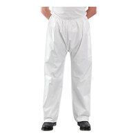 Ansell AlphaTec 68-2000 Model 301 White Microporous Polyethylene Trousers with Elastic Waist and Ankles