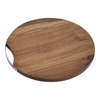 American Atelier 13 7/8" x 5/8" Round Acacia Wood Cutting / Serving Board with Metal Handle by Jay Companies