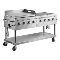 Backyard Pro LPG60 60" Stainless Steel Liquid Propane Outdoor Grill with Griddle