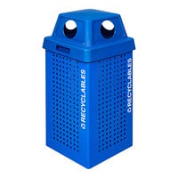 Ex-Cell Kaiser Outdoor Kaleidoscope Collection RC-KDX36-R RBL 36 Gallon Blue Recycling Receptacle