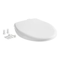 Bemis Affinity 200E4 000 White Round Plastic Toilet Seat with STA-TITE Fastening System and Whisper Close Lid
