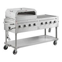 Backyard Pro LPG60 60" Stainless Steel Liquid Propane Outdoor Grill with Pizza Oven