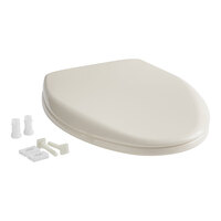 Bemis Affinity 1200E4B 006 Bone Elongated Plastic Toilet Seat with STA-TITE Fastening System and Whisper Close Lid