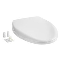 Bemis Affinity 1200E4 000 White Elongated Plastic Toilet Seat with STA-TITE Fastening System and Whisper Close Lid