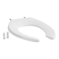 Bemis 1955SSCT 000 White Elongated Plastic Toilet Seat with STA-TITE Fastening System and Self-Sustaining Hinges