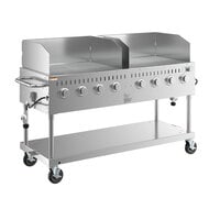 Backyard Pro LPG60 60" Stainless Steel Liquid Propane Outdoor Grill with Wind Guard