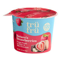 TruFru Frozen White and Milk Chocolate Covered Strawberries 1.5 oz. Cup - 24/Case
