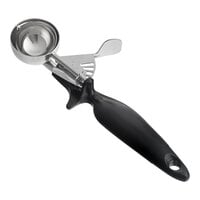 Restaurantware Met Lux 1.25 Ounce Portion Scoop, 1 Durable Cookie Scoop - #30, with Black Handle, Stainless Steel Disher, for Portion Control, Scoop