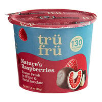 TruFru Frozen White and Dark Chocolate Covered Raspberries 1.5 oz. Cup - 24/Case