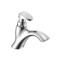 Delta Faucet 87T105 Deck Mount Slow-Close Metering Lavatory Faucet with Push Handle and Non-Aerating Spray Outlet