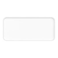 Cal-Mil Hudson 6" x 13" White Rectangular Raised Rim Melamine Platter