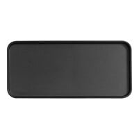 Cal-Mil Hudson 13" x 6" Black Rectangular Raised Rim Melamine Platter