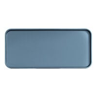 Cal-Mil Hudson 6" x 13" Stone Blue Rectangular Raised Rim Melamine Platter