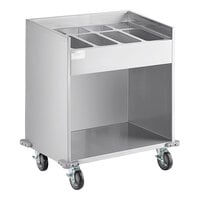 ServIt 32" Stainless Steel Flatware / Tray Cart with 8 Pan Capacity TSC-32