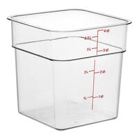 Cambro CamSquares® Classic 4 Qt. Clear Square Polycarbonate Food Storage Container