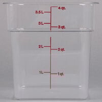 Cambro CamSquares® Classic 4 Qt. Clear Square Polycarbonate Food Storage Container