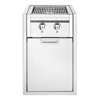 Crown Verity IBISC-SBNG-2D-LT Infinite Series Natural Gas Small Built-In Cabinet with Dual Side Burners, 2 Drawers, and Light Package - 30,000 BTU