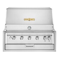 Crown Verity IBI36LP-LT Infinite Series 36 inch Liquid Propane Built-In Grill with Roll Dome, Custom Fitted Cover, and Light Package - 79,500 BTU