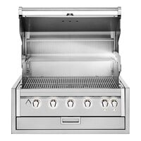 Crown Verity IBI36LP-LT Infinite Series 36 inch Liquid Propane Built-In Grill with Roll Dome, Custom Fitted Cover, and Light Package - 79,500 BTU