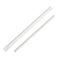 Aardvark 7 3/4" Giant White Wrapped Paper Straw - 2400/Case