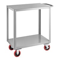 Lavex 30" x 18" x 35" Two Shelf Steel Utility Cart - Fully Welded