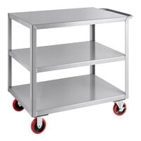 Lavex 36" x 24" x 35" Three Shelf Steel Utility Cart - Fully Welded