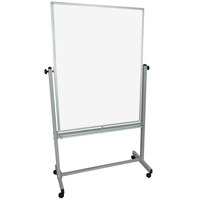 Luxor MB3648WW 35 3/8 inch x 47 1/4 inch Double-Sided Whiteboard with Aluminum Frame and Stand