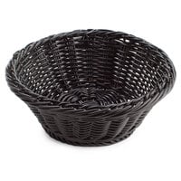 GET WB-1501-BK 9 1/2" x 3 1/2" Designer Polyweave Black Round Basket