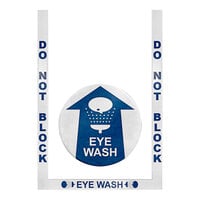 Superior Mark 24" x 36" Blue / White Rubber "Do Not Block Eye Wash" Safety Floor Sign Kit