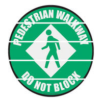 Superior Mark 17 1/2" Green / White "Pedestrian Walkway" Safety Floor Sign