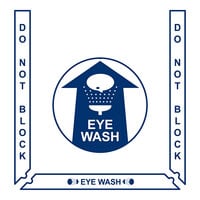 Superior Mark 24" x 36" Blue / White Vinyl "Do Not Block Eye Wash" Safety Floor Sign Kit