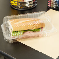 Durable Packaging PXT-395 Duralock 9 inch x 5 inch x 3 inch Clear Hinged Lid Plastic Container - 250/Case