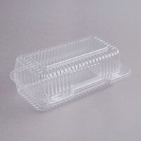 Durable Packaging PXT-395 Duralock 9" x 5" x 3" Clear Hinged Lid Plastic Container - 250/Case