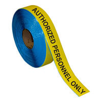 Superior Mark 2" x 100' Yellow / Black "Authorized Personnel Only" Safety Floor Tape