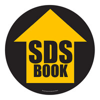Superior Mark 17 1/2" Yellow / Black Vinyl "SDS Book" Safety Floor Sign
