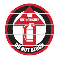 Superior Mark 17 1/2" Red / Black "Fire Extinguisher Do Not Block" Safety Floor Sign