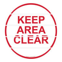 Superior Mark 17 1/2" Red / White "Keep Area Clear" Safety Floor Sign