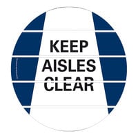 Superior Mark 17 1/2" Blue / White "Keep Aisles Clear" Safety Floor Sign