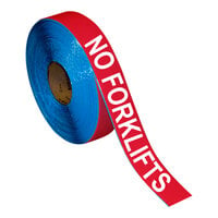 Superior Mark 2" x 100' Red / White "No Forklifts" Safety Floor Tape