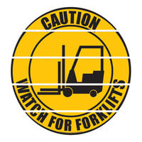 Superior Mark 17 1/2" Yellow / Black "Watch For Forklift" Safety Floor Sign