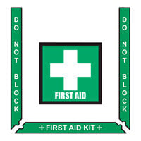 Superior Mark 24" x 36" Green / White Vinyl "First Aid" Safety Floor Sign Kit